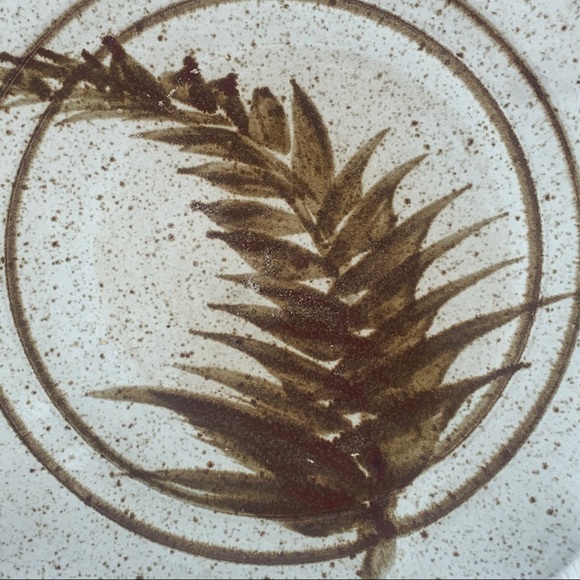 Vintage Fern Stoneware Ruffle Edge Art Deco Platter - Picture 3 of 6